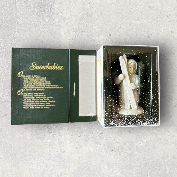 Dept 56 Snowbabies Lets Go Skiing Winter Tales Porcelain Figurine #6185-2 - Picture 6 of 8